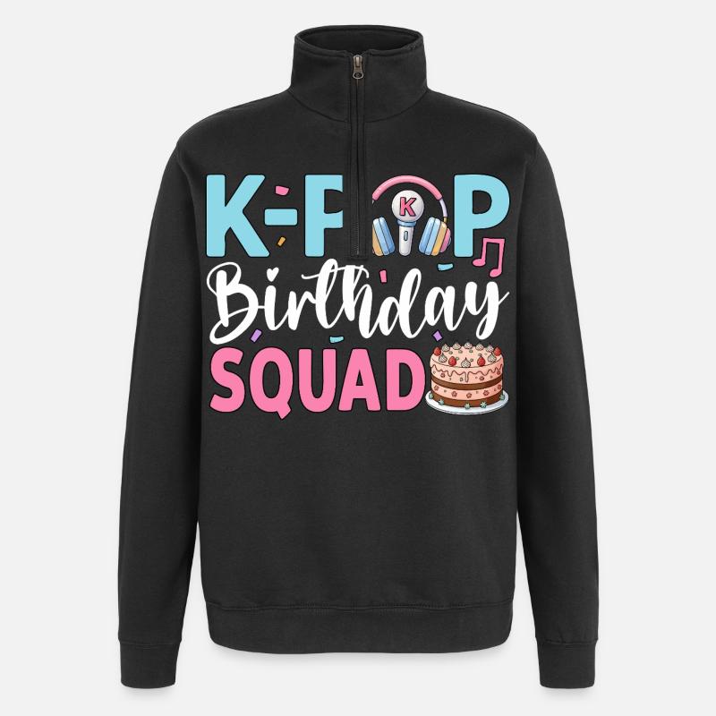 K-Pop Birthday Squad - Quarter-Zip Sweatshirt - black