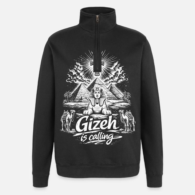 Gizeh is calling Ägypten Pyramiden Reise - Quarter-Zip-Sweatshirt - Schwarz