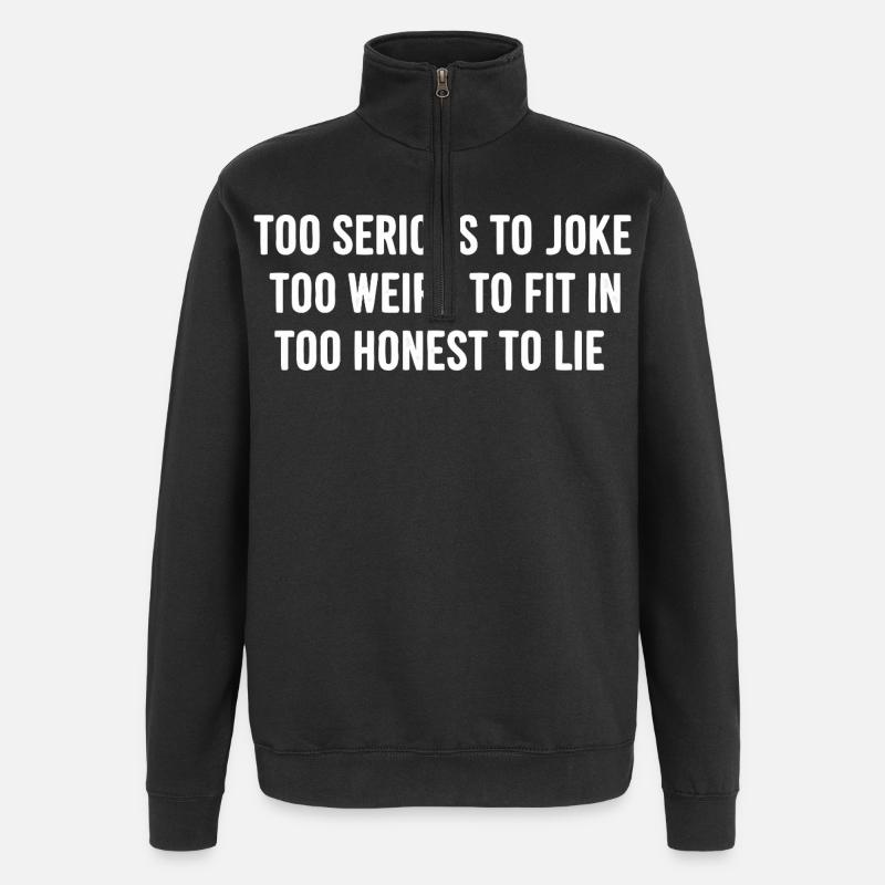 Honnête, Authentique, Direct - Sweat à zip 1/4 - noir