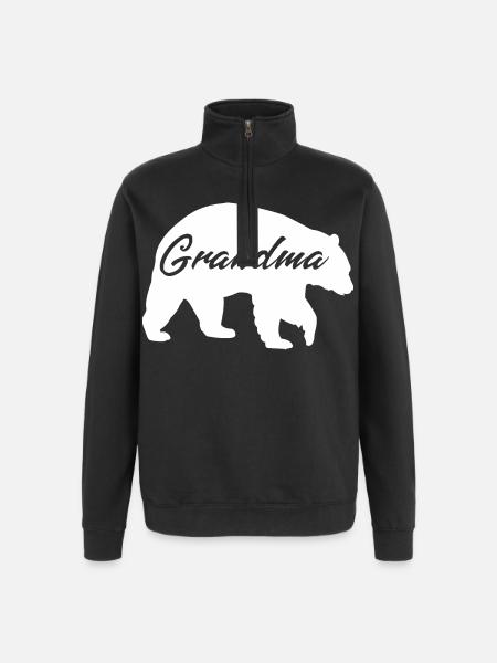Grandma Bear süßes Geschenkhemd - Quarter-Zip-Sweatshirt - Schwarz