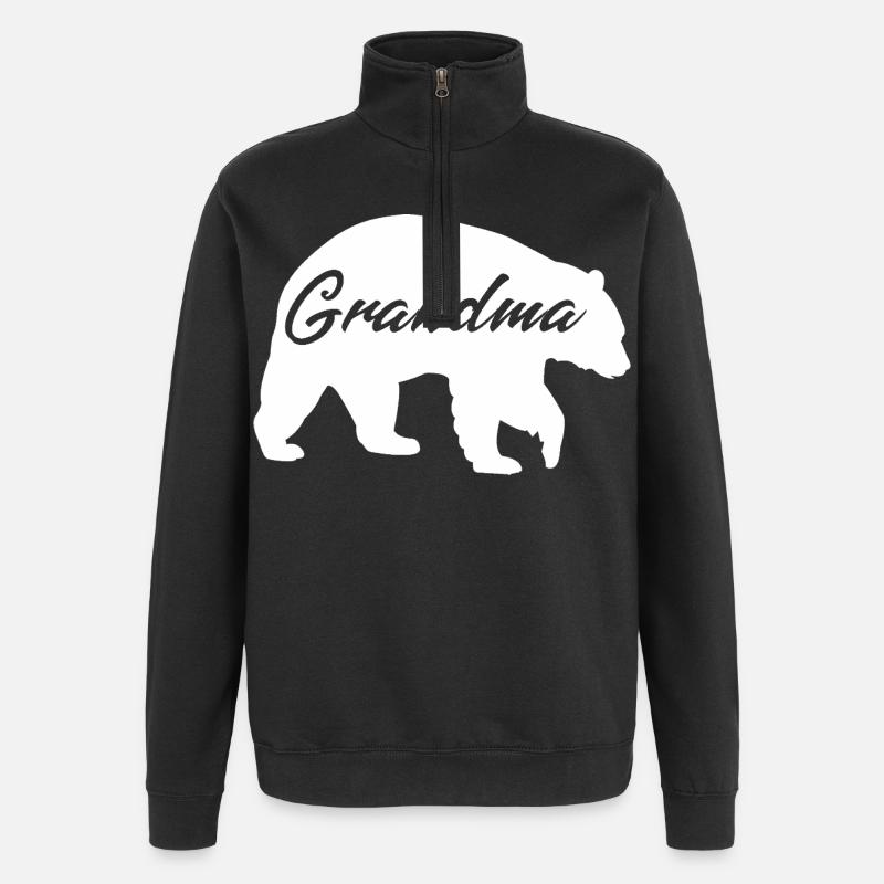 Grandma Bear süßes Geschenkhemd - Quarter-Zip-Sweatshirt - Schwarz