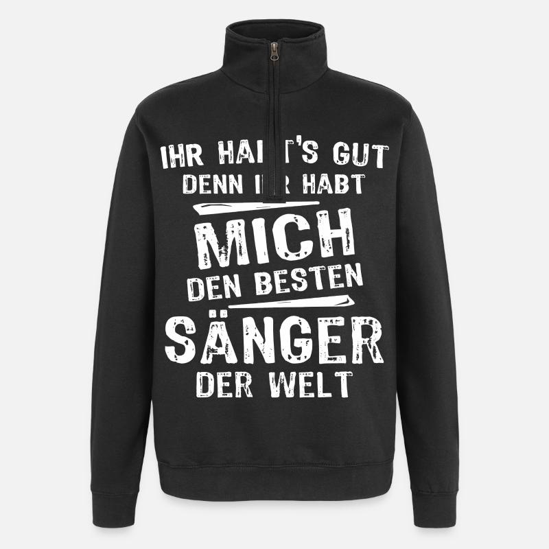 Sänger - Quarter-Zip-Sweatshirt - Schwarz