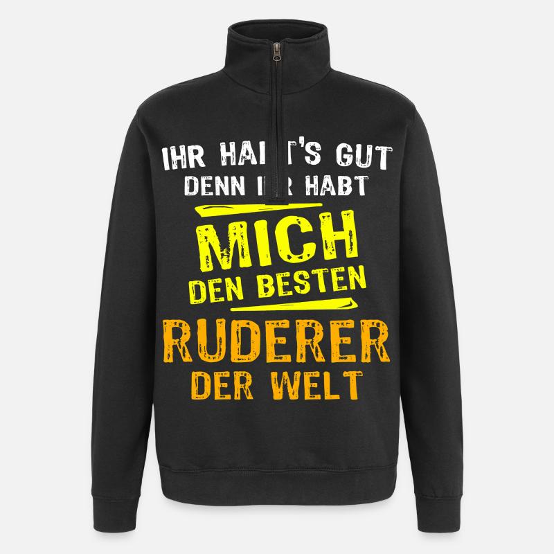 Ruderer Geschenk - Quarter-Zip-Sweatshirt - Schwarz
