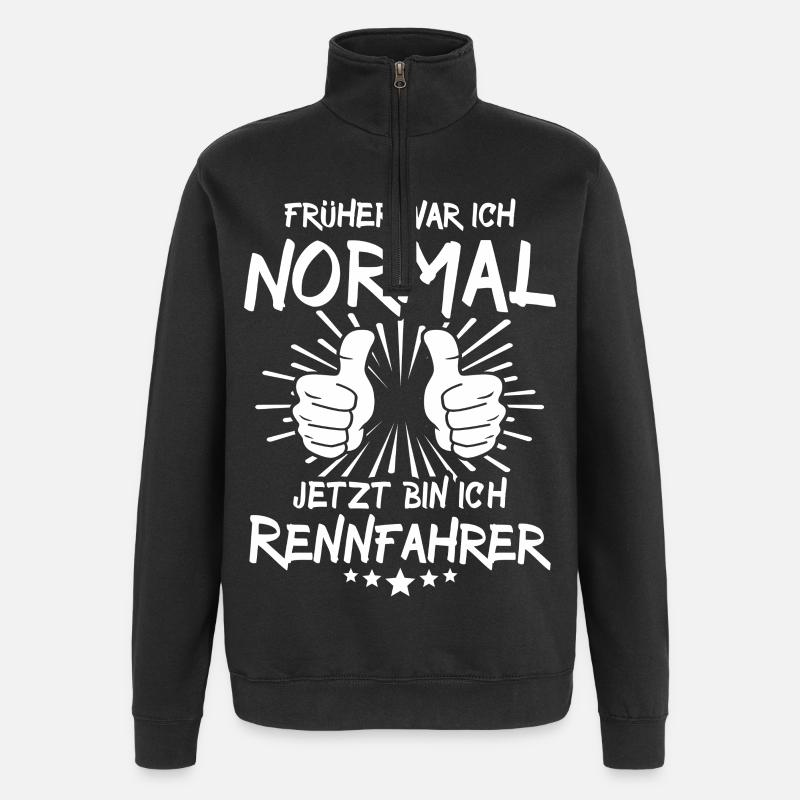 Rennfahrer - Quarter-Zip-Sweatshirt - Schwarz