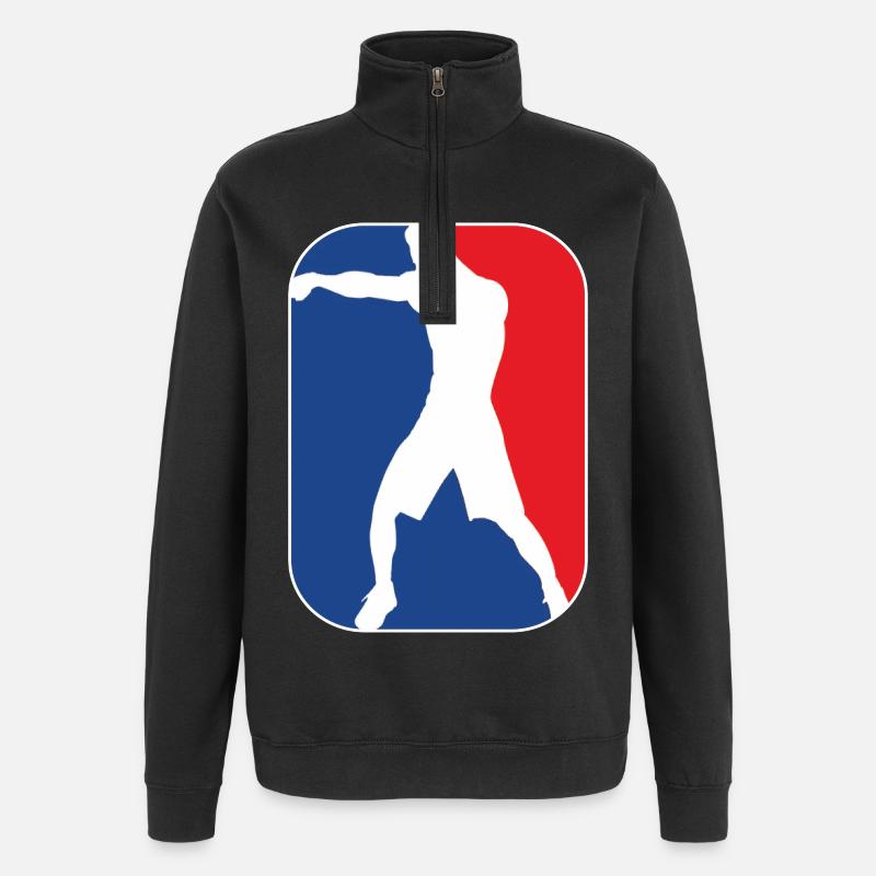 boxing_silhouette MMA Arts martiaux - Sweat à zip 1/4 - noir