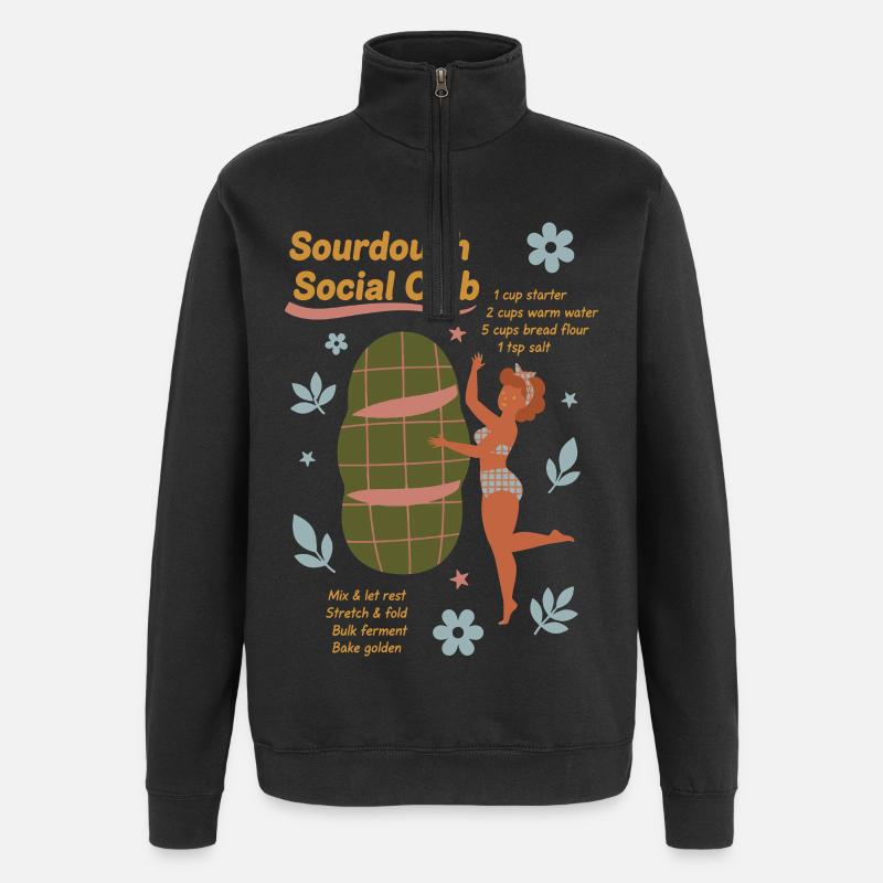 Sourdough Social Club Bread Baking Baker - Quarter-Zip Sweatshirt - black