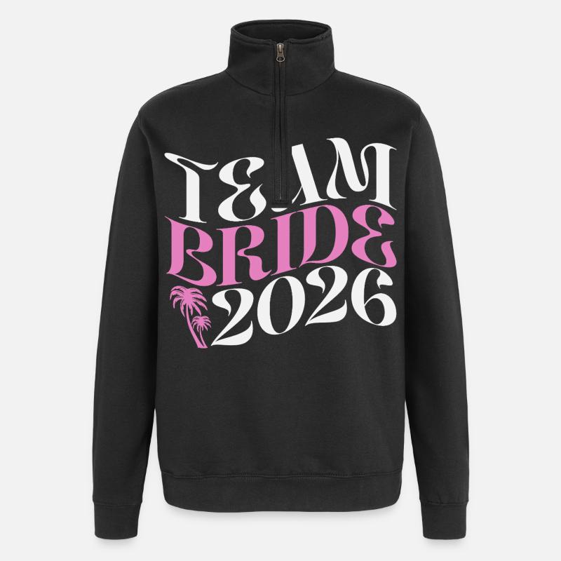 Team Bride Polterabend Polterabend 2026 - Sweatshirt med 1/4 lynlås - sort