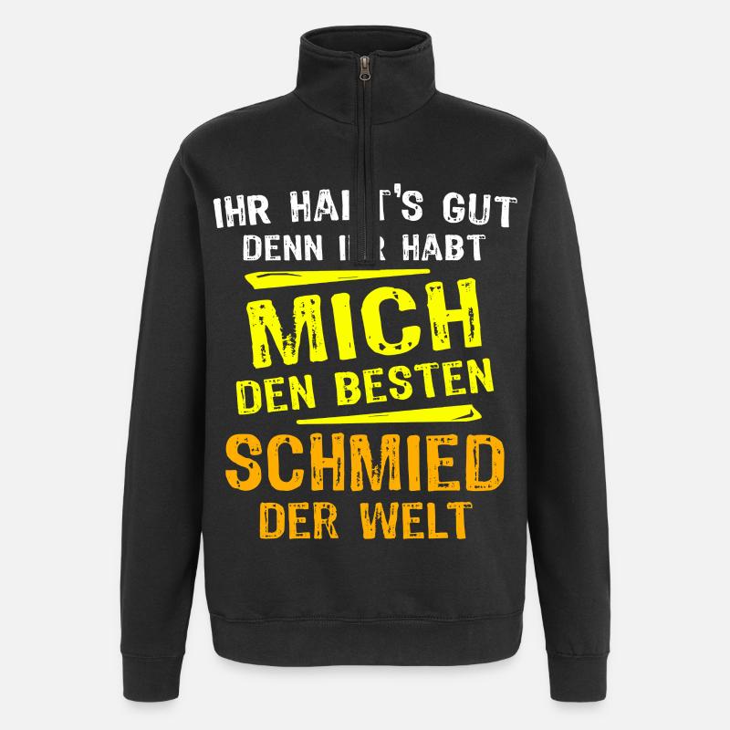 Schmied Geschenk - Quarter-Zip-Sweatshirt - Schwarz