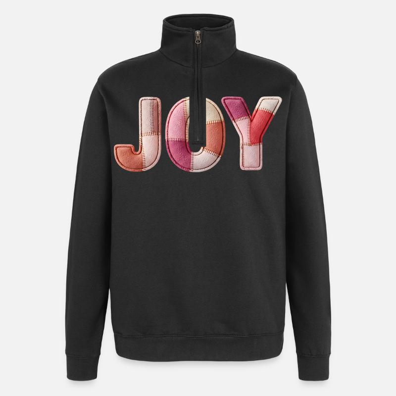 Joy Joy Patchwork Gift Women - Quarter-Zip Sweatshirt - black