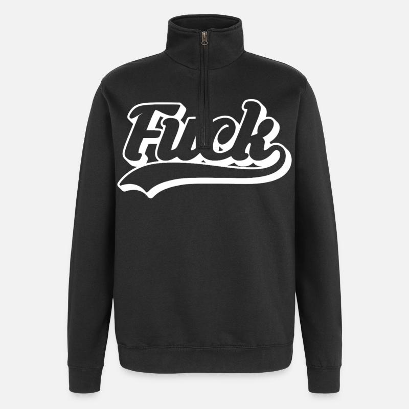 Merde au Rétro Script - Sweat à zip 1/4 - noir