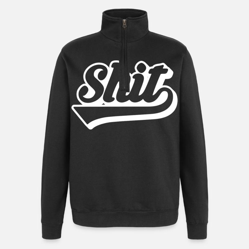 Merde Rétro Script - Sweat à zip 1/4 - noir