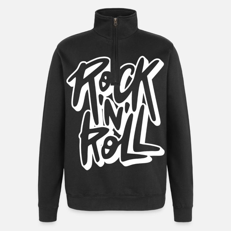 Texte de graffiti rock 'n' roll - Sweat à zip 1/4 - noir