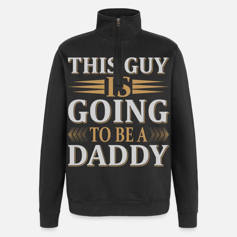 Zukünftige Daddy-Ankündigung - Quarter-Zip-Sweatshirt - Schwarz