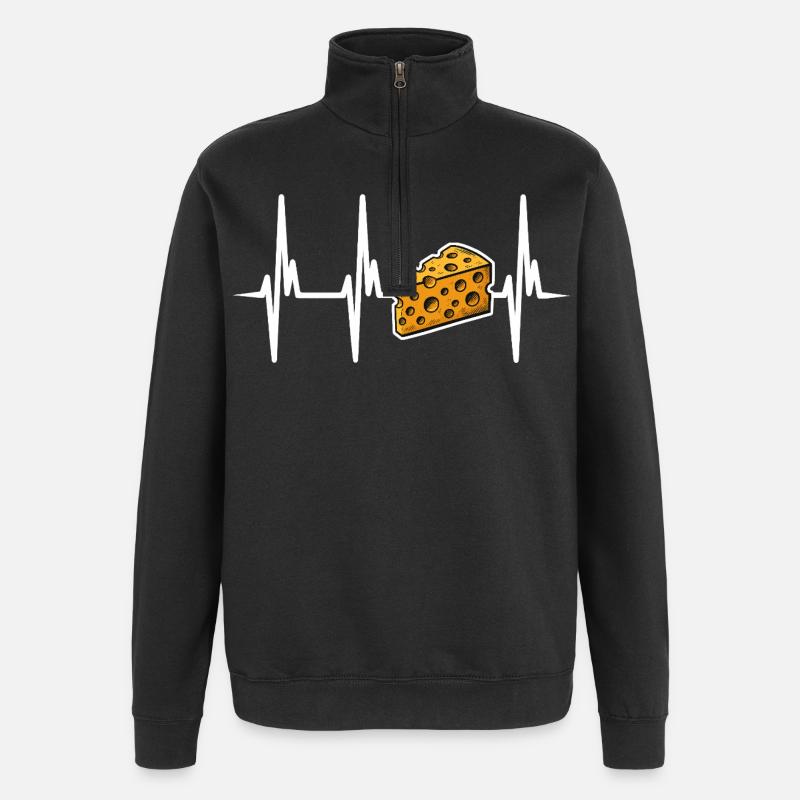J’adore le fromage - Sweat à zip 1/4 - noir