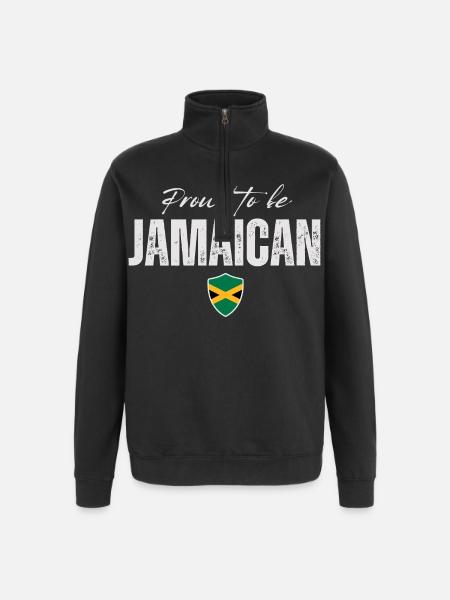 Proud Jamaican, Made in Jamaica - Quarter-Zip Sweatshirt - black