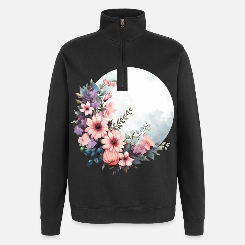 Wildflower Spring Happy Easter Ostara - Quarter-Zip Sweatshirt - black