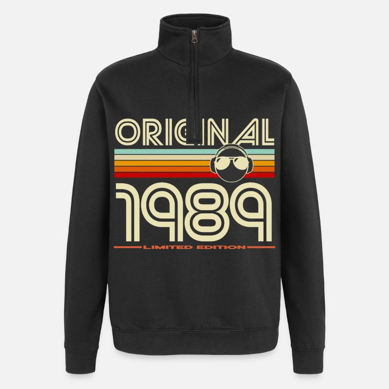 Original 1989 Retro Casque - Sweat à zip 1/4 - noir