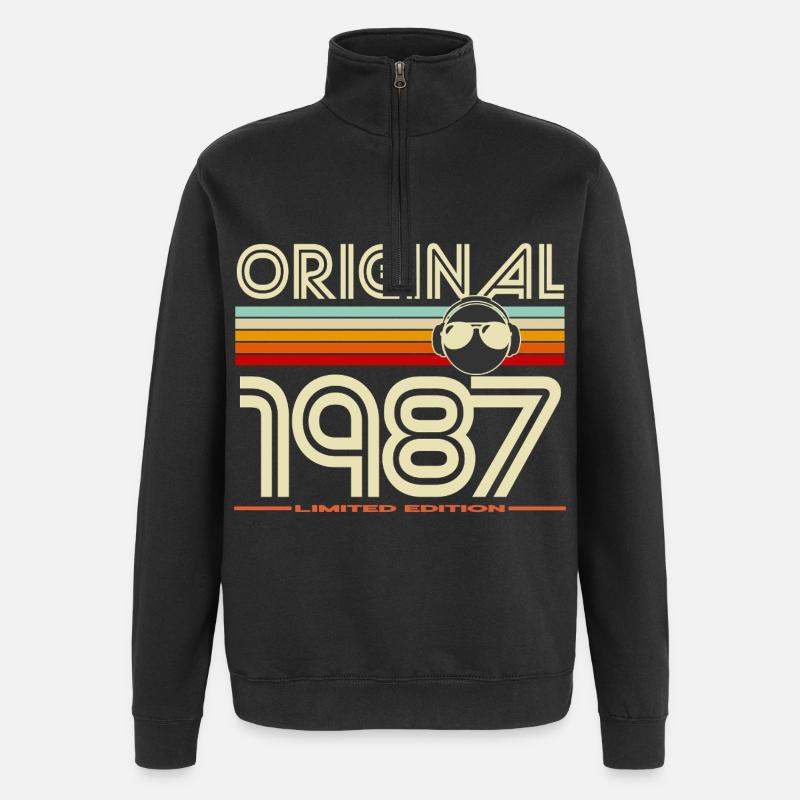 Originale limitierte Edition von 1987 - Quarter-Zip-Sweatshirt - Schwarz