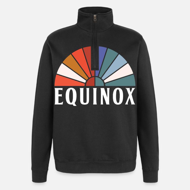 Équinoxe Joyeuses Pâques Ostara Eostre - Sweat à zip 1/4 - noir