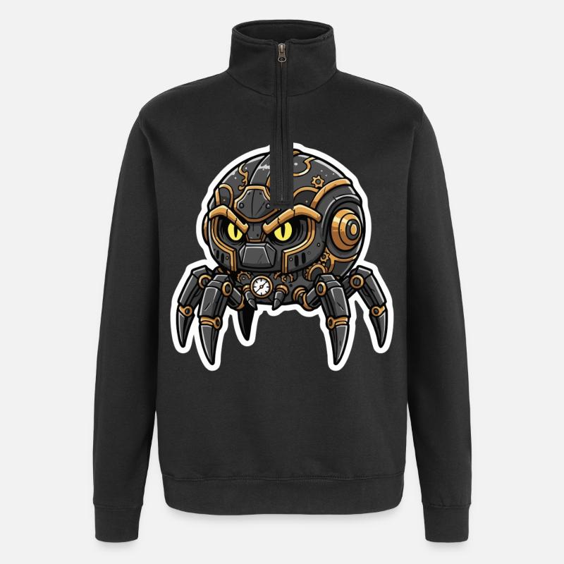 Steampunk Black Watchmaking Spider Sentinel - Quarter-Zip Sweatshirt - black