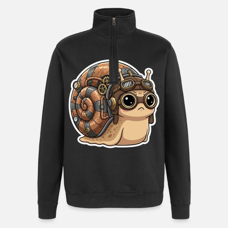 Snail Aviator Steampunk Shell Copper - Quarter-Zip-Sweatshirt - Schwarz
