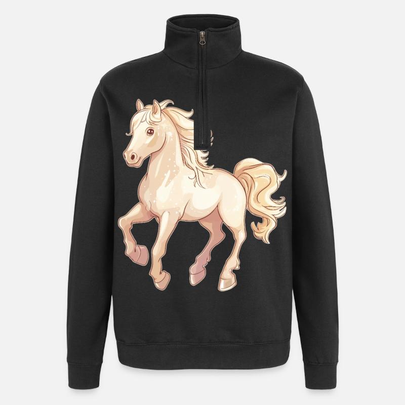 Cheval - Sweat à zip 1/4 - noir