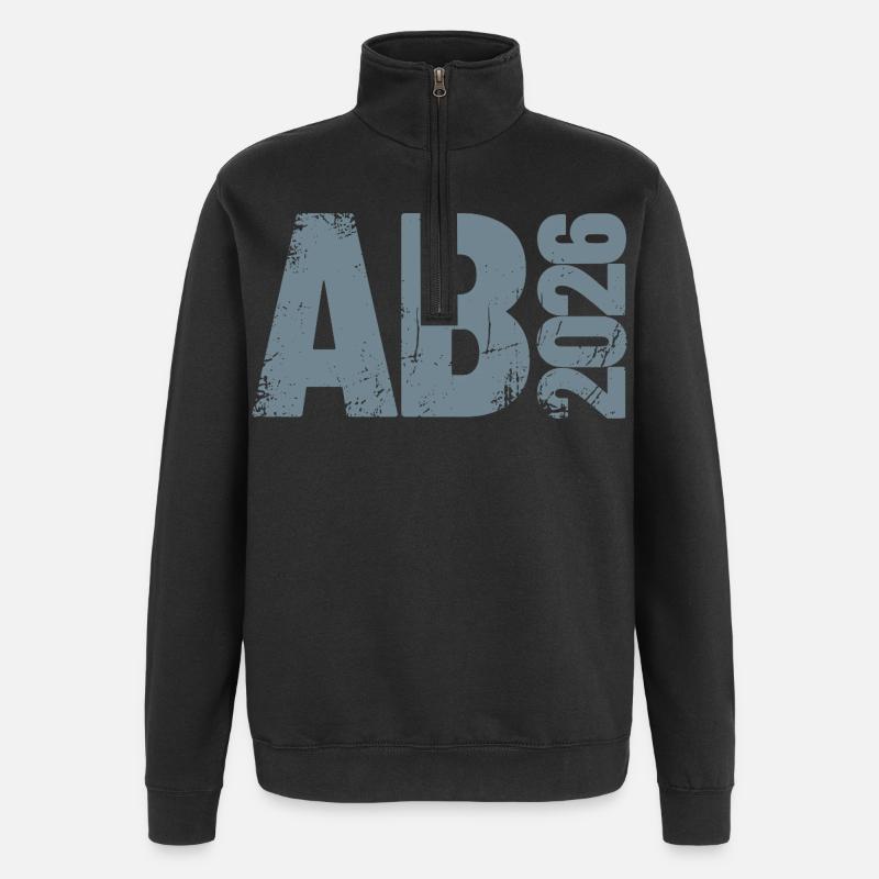 Abi 2026 - Abitur - Don | Conception minimale - Sweat à zip 1/4 - noir