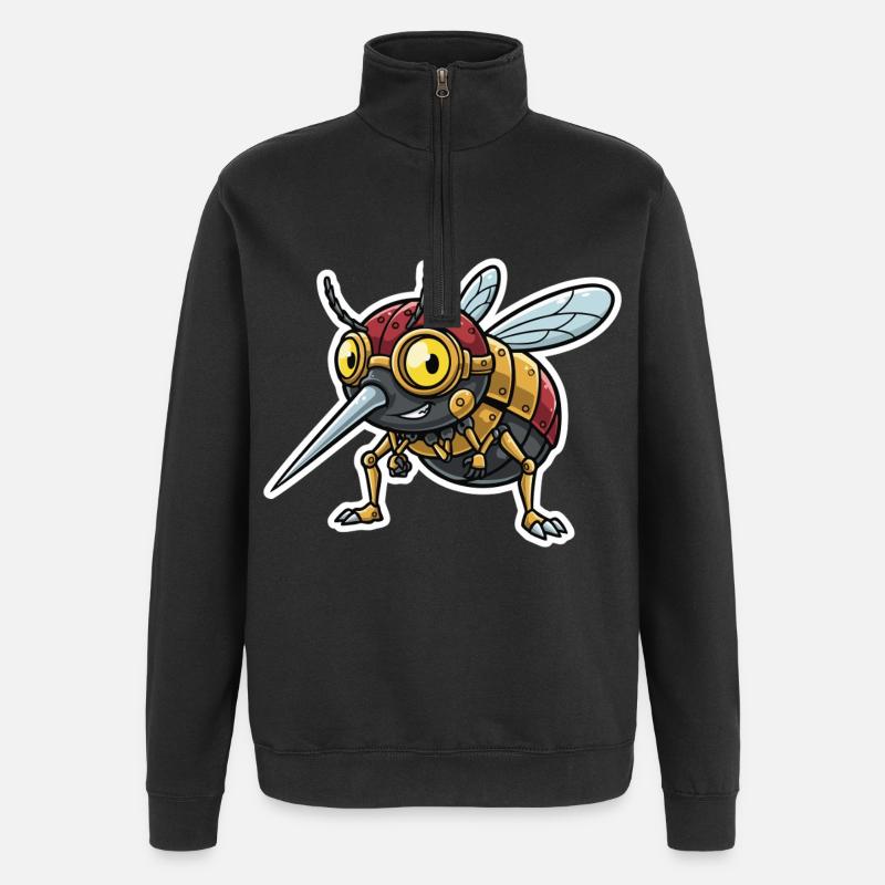 Mosquito Scout Steampunk Red and Gold - Quarter-Zip Sweatshirt - black