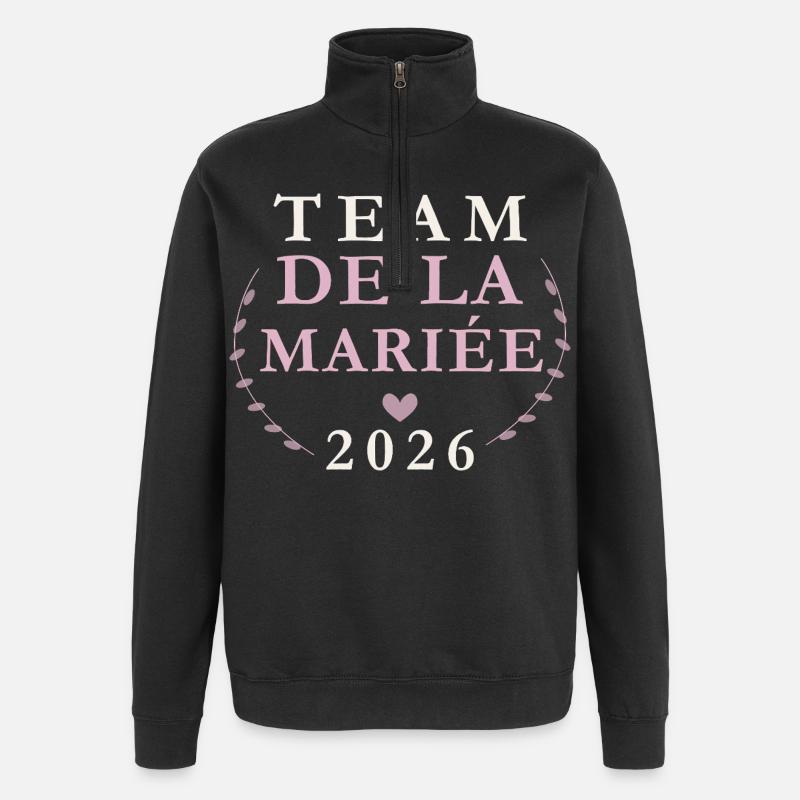 Équipe Mariée 2026 - Sweat à zip 1/4 - noir