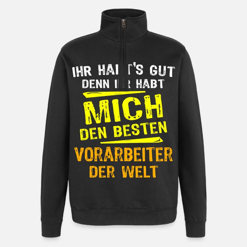 Vorarbeiter Geschenk - Quarter-Zip-Sweatshirt - Schwarz