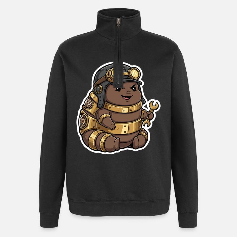 Steampunk Engineer Engineer Brass Crawler - Quarter-Zip Sweatshirt - black