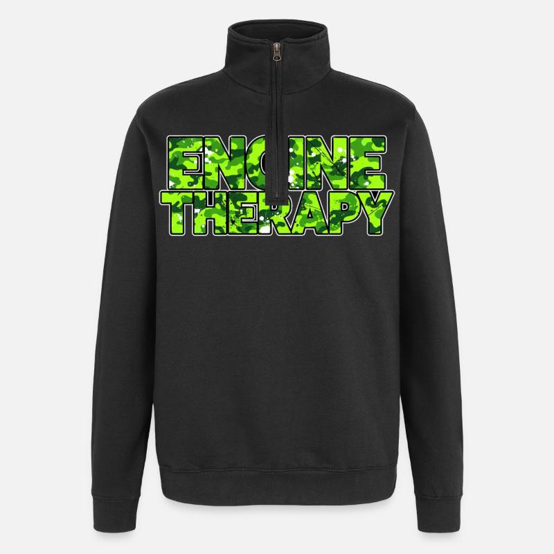 Engine Therapy Camouflage für echte Schrauber - Quarter-Zip-Sweatshirt - Schwarz
