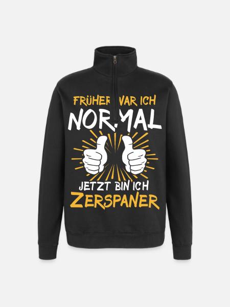 Zerspaner Spruch - Quarter-Zip-Sweatshirt - Schwarz
