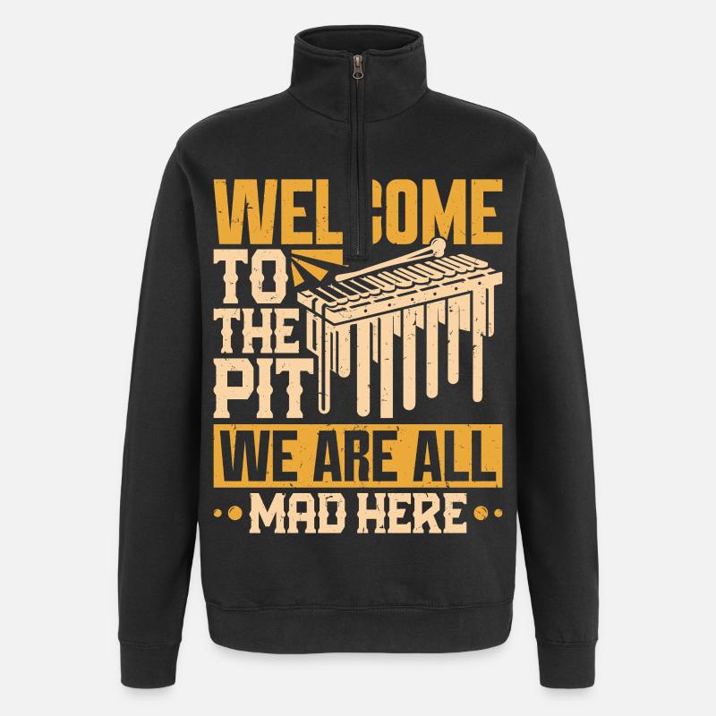 Marimba Orchester Schlagzeuggrube - Quarter-Zip-Sweatshirt - Schwarz