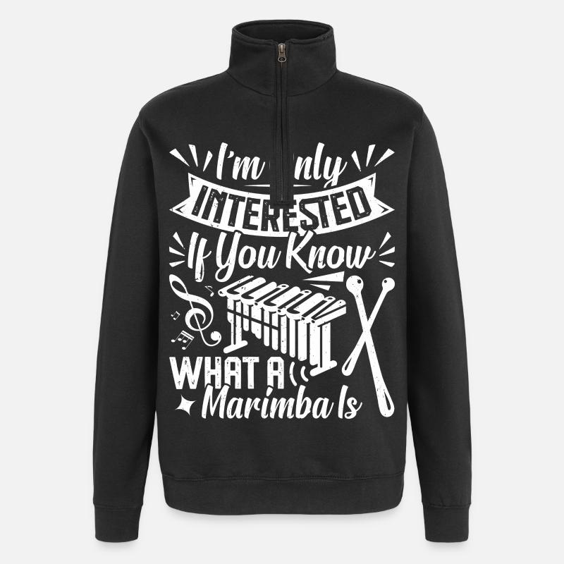 Marimba Player Percussion Instrument Musician - Quarter-Zip Sweatshirt - black