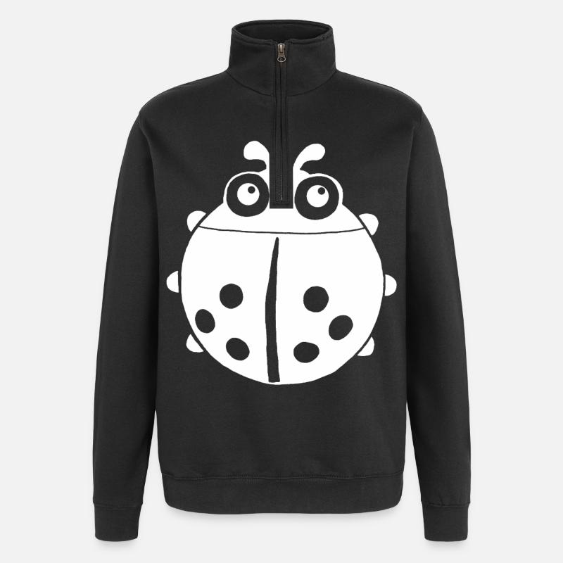 White ladybug - Quarter-Zip Sweatshirt - black