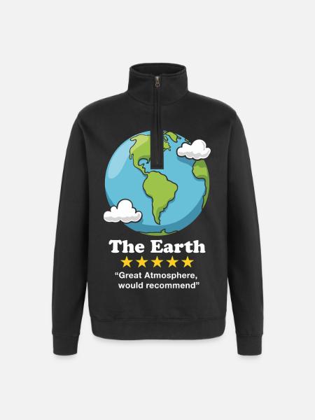 La Terre - Sweat à zip 1/4 - noir