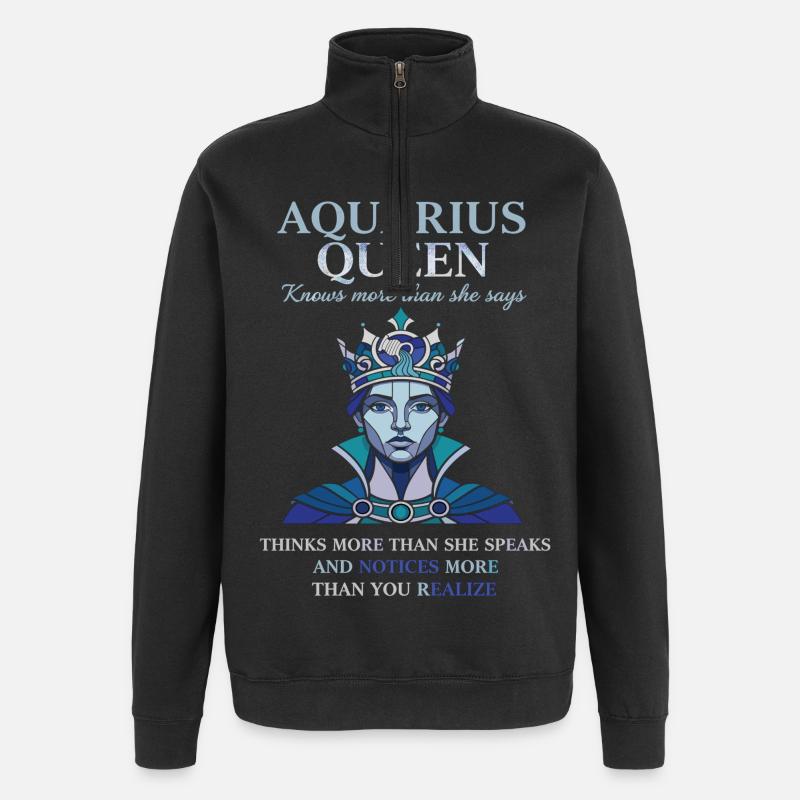 Aquarius Queen Sternzeichen Wassermann - Quarter-Zip-Sweatshirt - Schwarz