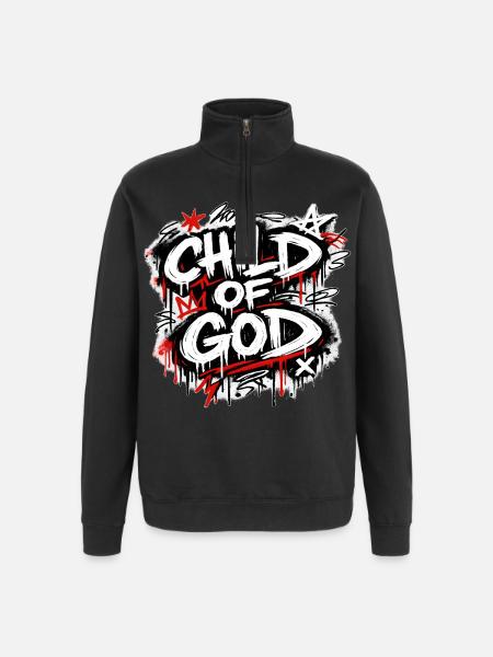 Child of God Graffiti Lettering - Quarter-Zip Sweatshirt - black