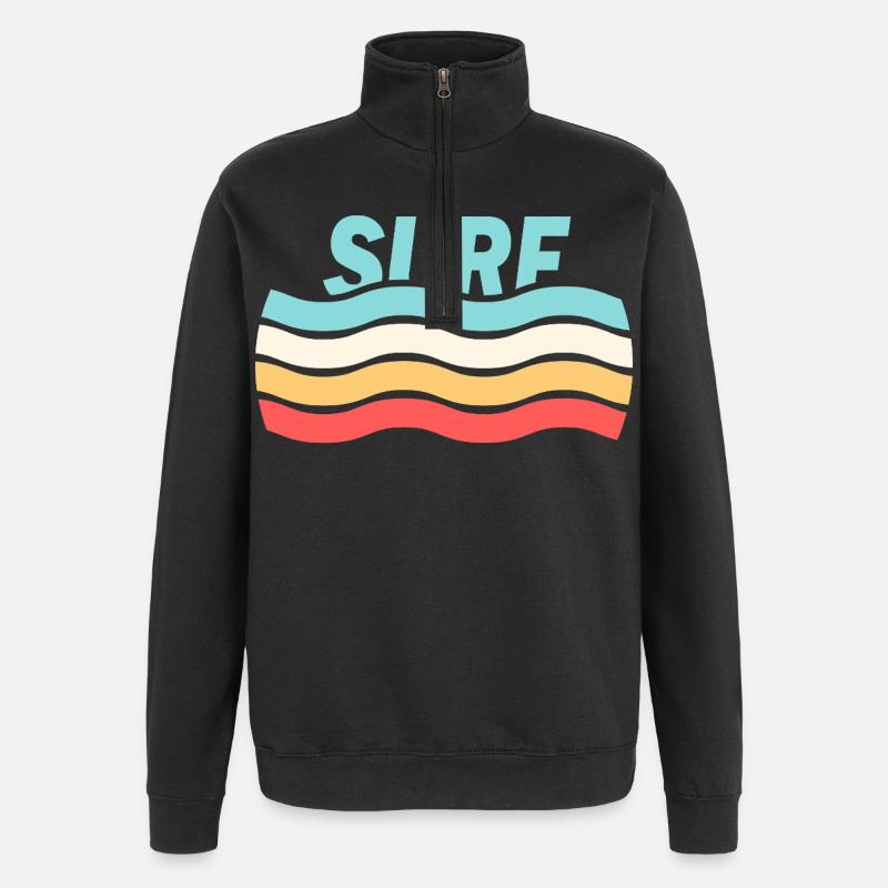 Surfer - Sweat à zip 1/4 - noir