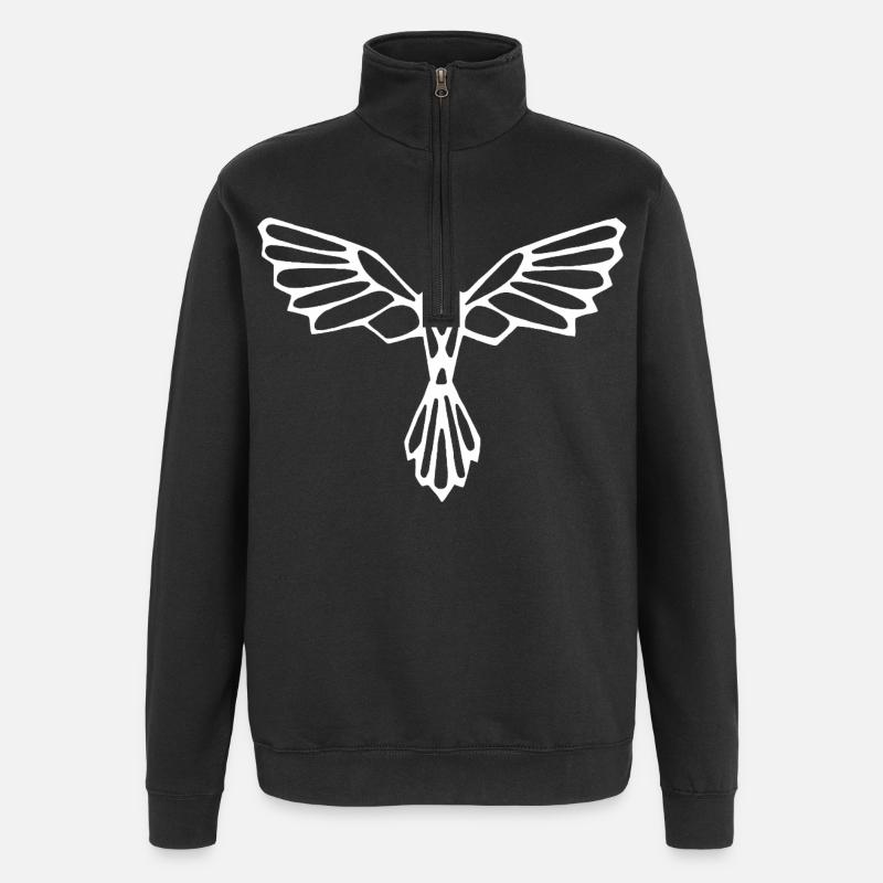 L'envol de l'oiseau blanc - Felpa con zip 1/4 - nero
