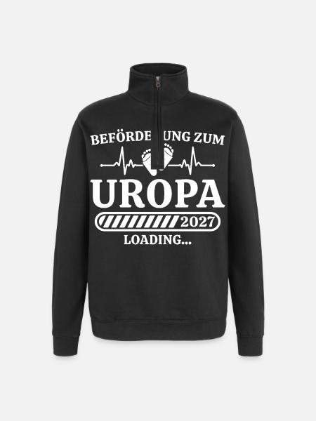 Uropa 2027 Loading – Geschenk Schwangerschaft - Quarter-Zip-Sweatshirt - Schwarz