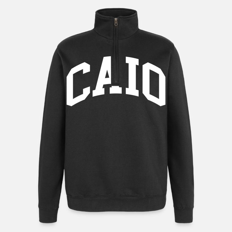 Caio - Quarter-Zip Sweatshirt - black