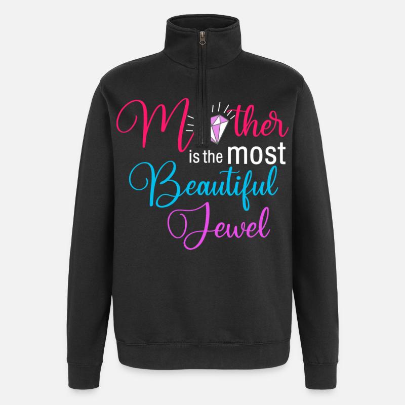 Mutter ist der schönste Juwelen-Blumendiamant - Quarter-Zip-Sweatshirt - Schwarz