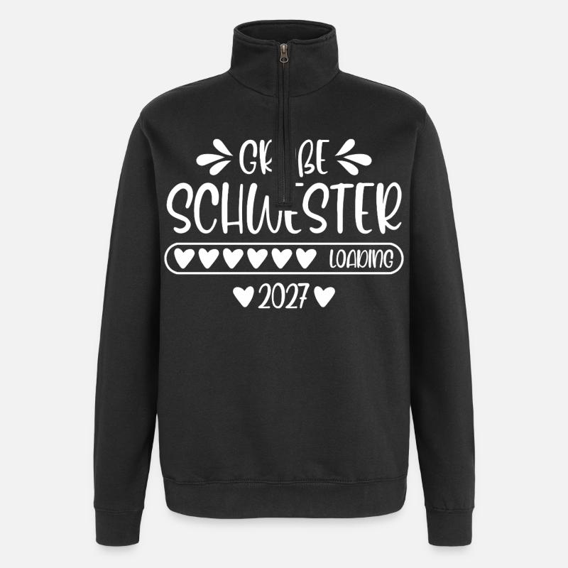 Große Schwester 2027 loading - Quarter-Zip-Sweatshirt - Schwarz