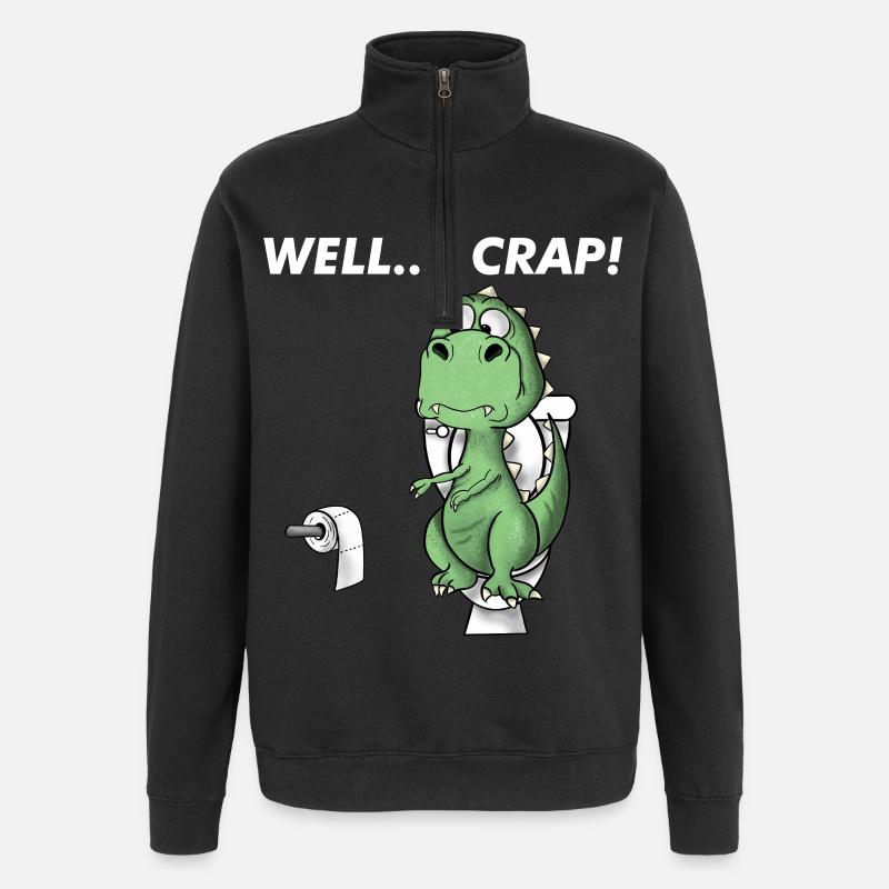 Lustiger T-Rex-Dinosaurier: Na ja, Mist. - Quarter-Zip-Sweatshirt - Schwarz