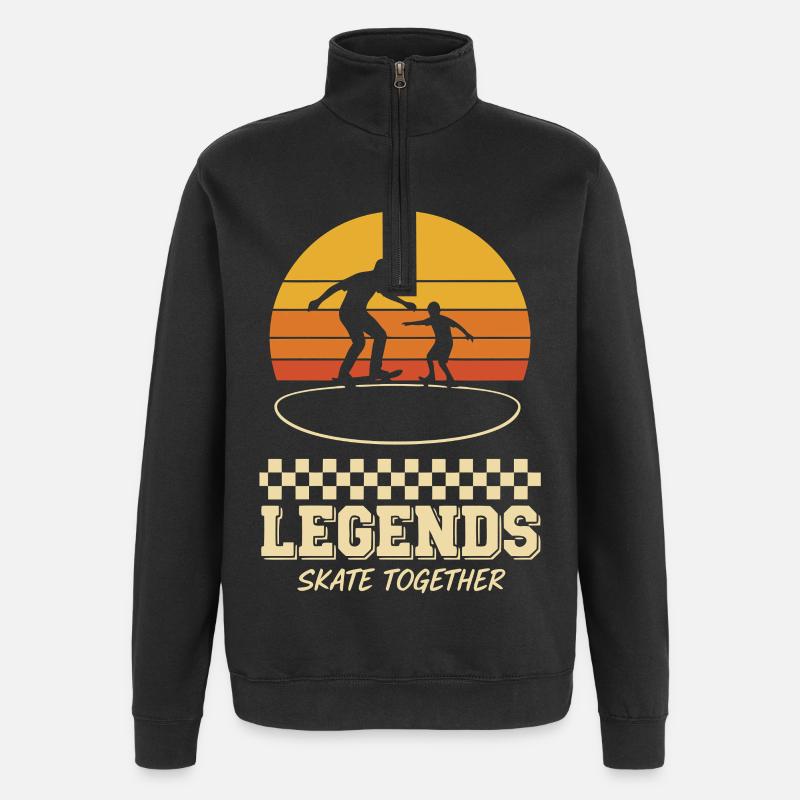 Skateboard Legends Father Son - Quarter-Zip Sweatshirt - black