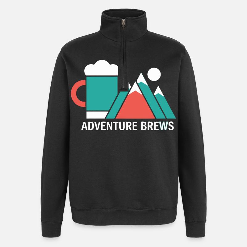 Adventure Brews Wandern Bier - Quarter-Zip-Sweatshirt - Schwarz