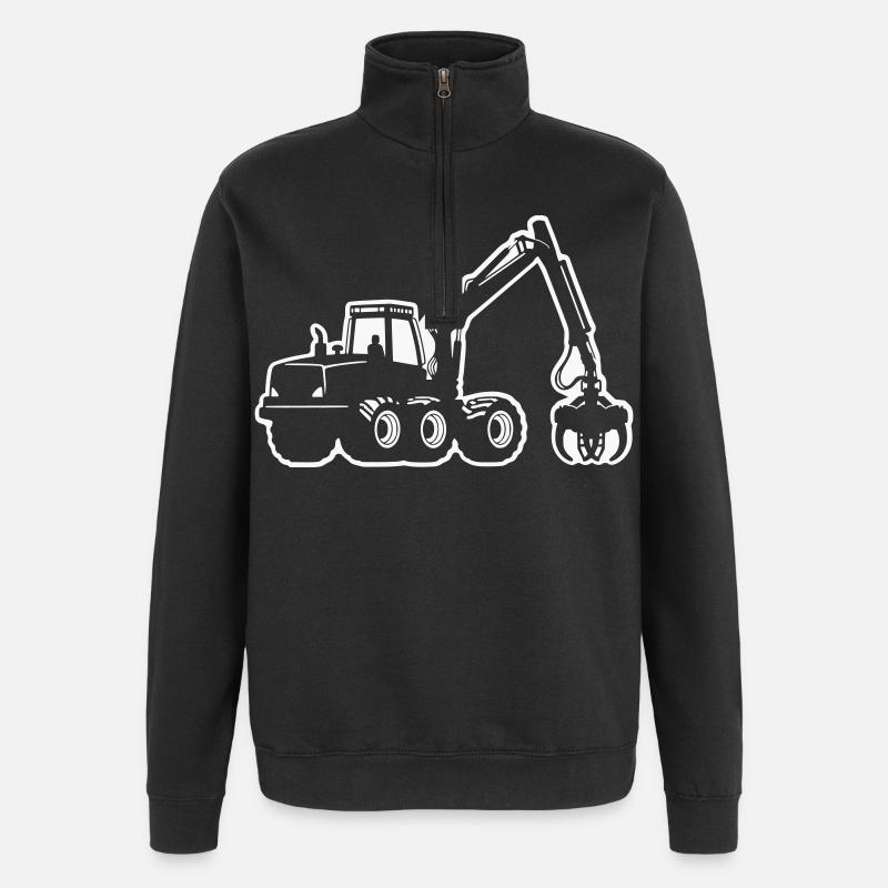 Silhouette de moissonneuse - Sweat à zip 1/4 - noir