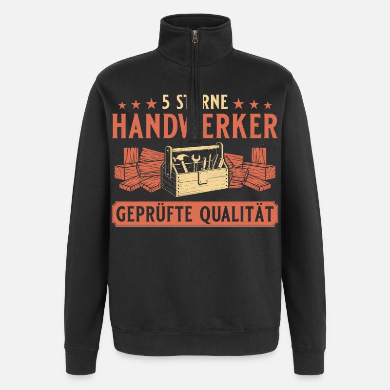 Handwerker 5 Sterne – Heimwerker Profi Qualität - Quarter-Zip-Sweatshirt - Schwarz
